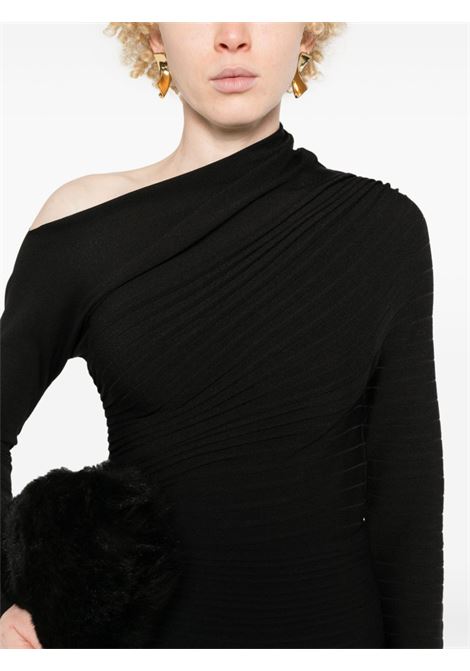 Black asymmetric plissé jumper Philosophy di Lorenzo Serafini - women PHILOSOPHY DI LORENZO SERAFINI | 094157000555